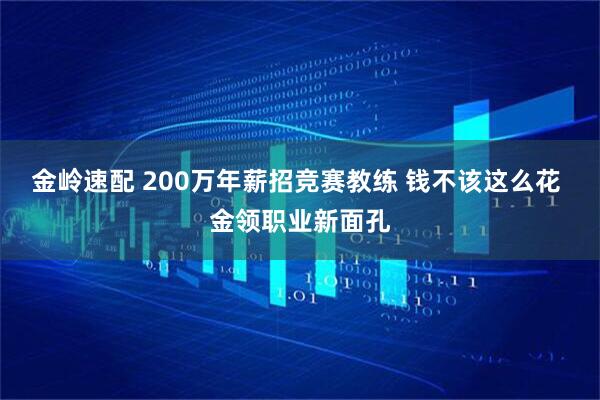 金岭速配 200万年薪招竞赛教练 钱不该这么花 金领职业新面孔