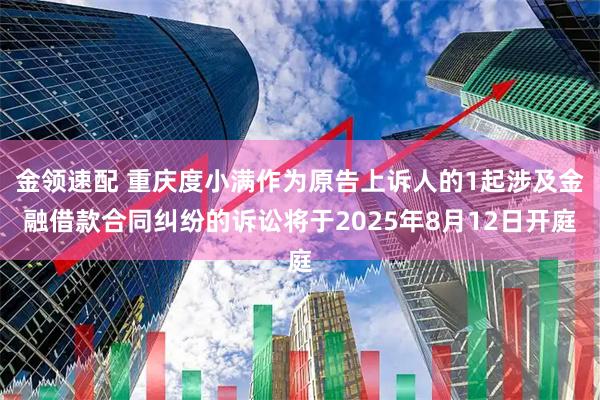 金领速配 重庆度小满作为原告上诉人的1起涉及金融借款合同纠纷的诉讼将于2025年8月12日开庭