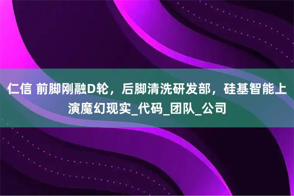 仁信 前脚刚融D轮，后脚清洗研发部，硅基智能上演魔幻现实_代码_团队_公司